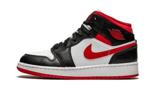 AIR JORDAN 1 MID (GS) BLACK-WHITE-RED