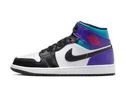 AIR JORDAN 1 MID BIANCO/NERO/VIOLA